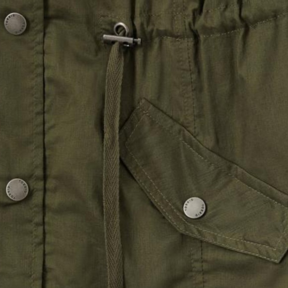 Torrid - Voile Button Front Short Sleeve Green Cotton Anorak w Hood - 2X - 18/20 - Picture 6 of 10